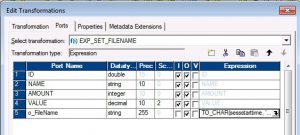 Informatica Flatfile - Filename Port setzen