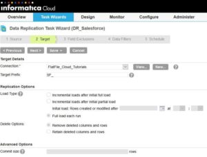 Informatica Cloud - Data Replication Task Step 2