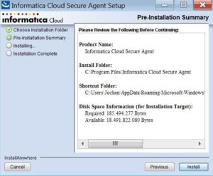 Informatica Cloud Secure Agent installieren Step 2