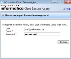 Informatica Cloud Secure Agent registrieren